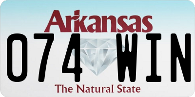 AR license plate 074WIN