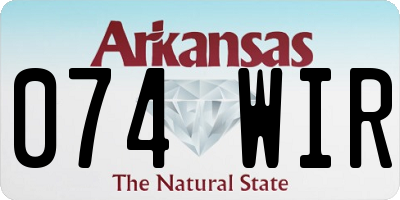 AR license plate 074WIR