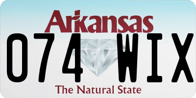 AR license plate 074WIX