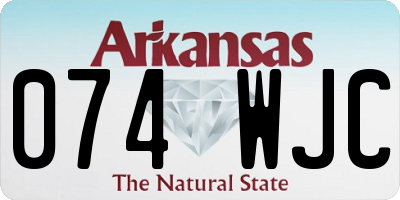 AR license plate 074WJC