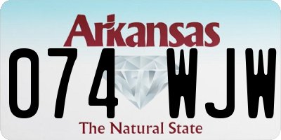AR license plate 074WJW