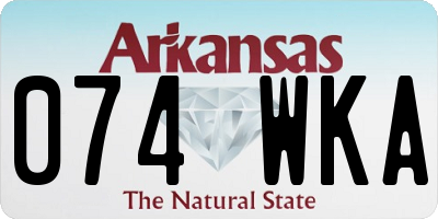 AR license plate 074WKA