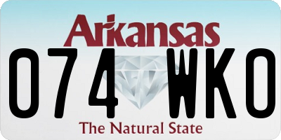 AR license plate 074WKO