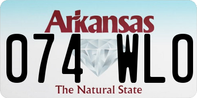 AR license plate 074WLO