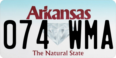 AR license plate 074WMA