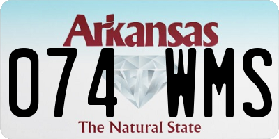 AR license plate 074WMS