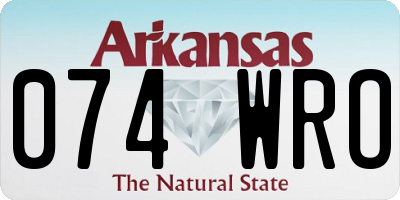 AR license plate 074WRO
