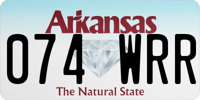 AR license plate 074WRR