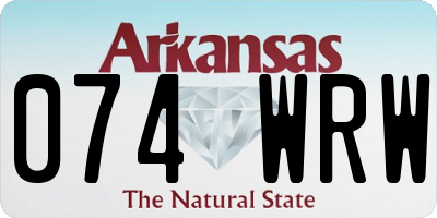 AR license plate 074WRW