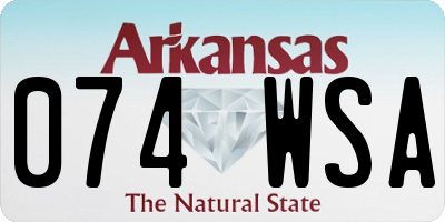 AR license plate 074WSA