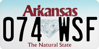 AR license plate 074WSF