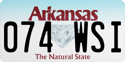 AR license plate 074WSI
