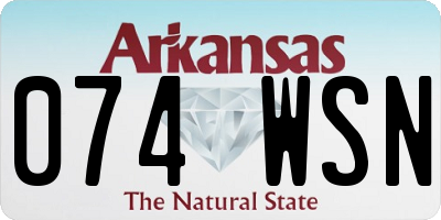 AR license plate 074WSN