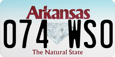 AR license plate 074WSO