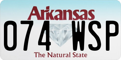 AR license plate 074WSP
