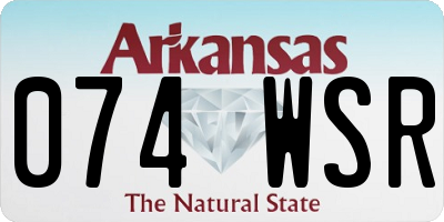 AR license plate 074WSR