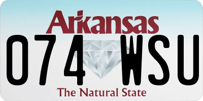 AR license plate 074WSU