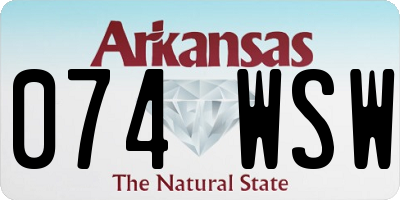 AR license plate 074WSW