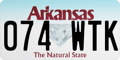 AR license plate 074WTK