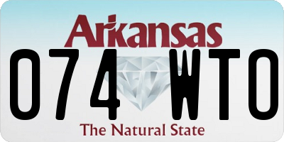 AR license plate 074WTO