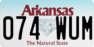 AR license plate 074WUM