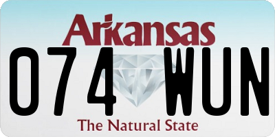 AR license plate 074WUN