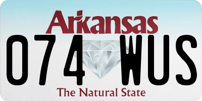 AR license plate 074WUS