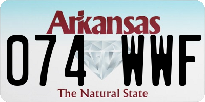 AR license plate 074WWF