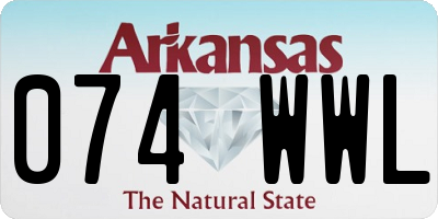 AR license plate 074WWL