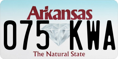AR license plate 075KWA