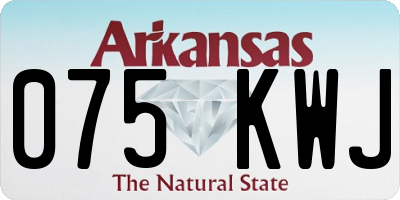 AR license plate 075KWJ