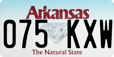 AR license plate 075KXW