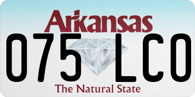 AR license plate 075LCO