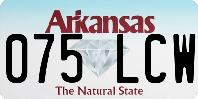 AR license plate 075LCW