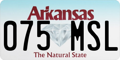AR license plate 075MSL