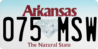 AR license plate 075MSW
