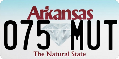 AR license plate 075MUT