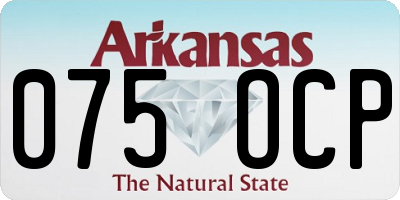 AR license plate 075OCP