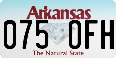 AR license plate 075OFH