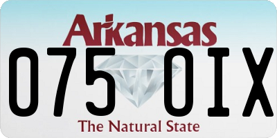 AR license plate 075OIX