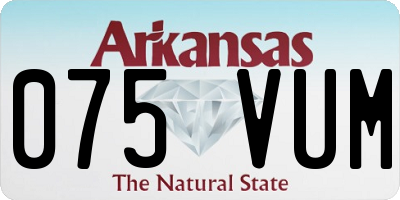 AR license plate 075VUM