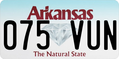 AR license plate 075VUN