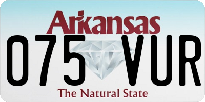 AR license plate 075VUR