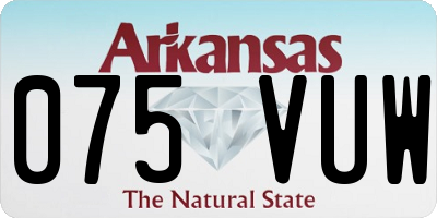 AR license plate 075VUW