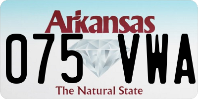 AR license plate 075VWA