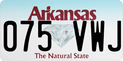 AR license plate 075VWJ
