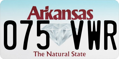 AR license plate 075VWR