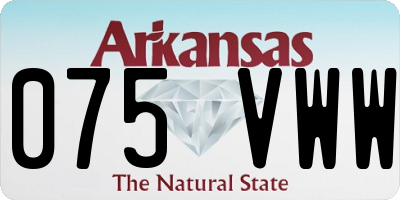 AR license plate 075VWW