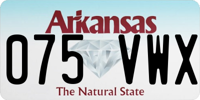 AR license plate 075VWX