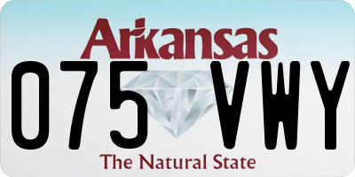 AR license plate 075VWY